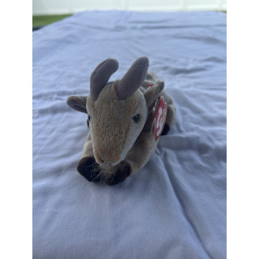 Ty Beanie Baby Goatee Goat Beanbag Plush Original Tag 1998 PE 4235 Gen 4 or 5